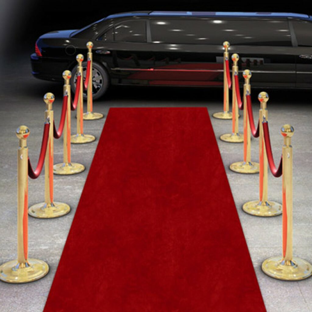 Tapis rouge et poteaux de guidage - Déco Rétro